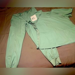 XL Mint Green Med Couture Scrub Set